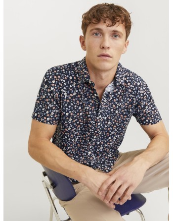 CAMISA M/C FLORECITAS SLIM FIT 12251656 JPRBLASUMMER PRINT SHIRT S/S SS24 SN