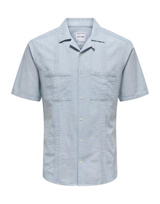 CAMISA M/C LINO BOLSILLOS 22033057 ONSIVANS SS RESORT 2PKT LINEN SHIRT