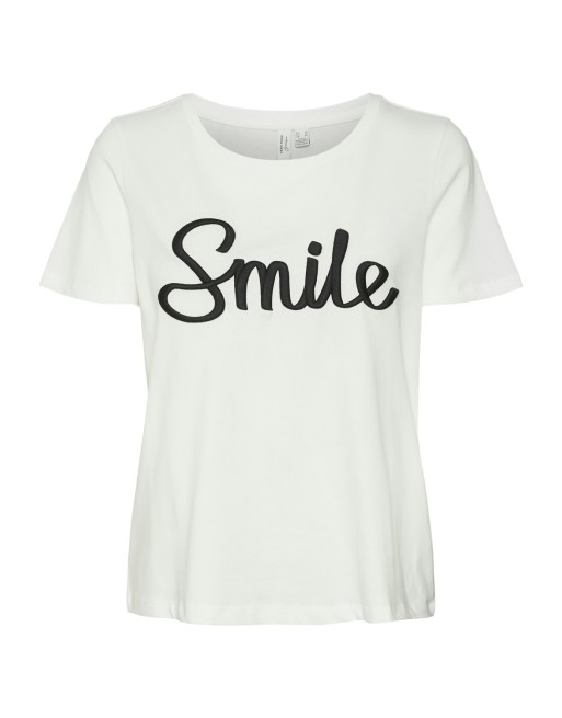 CAMISETA M/C SMILE 10316598 VMOPANI O-NECK T-SHIRT JRS BTQ GA