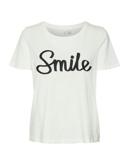 CAMISETA M/C SMILE 10316598 VMOPANI O-NECK T-SHIRT JRS BTQ GA