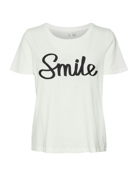 CAMISETA M/C SMILE 10316598 VMOPANI O-NECK T-SHIRT JRS BTQ GA