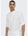 CAMISA M/L CUELLO MAO 22009883 ONSCAIDEN LIFE LS HALFPLACKT LINEN NOOS