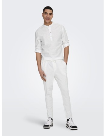 CAMISA M/L CUELLO MAO 22009883 ONSCAIDEN LIFE LS HALFPLACKT LINEN NOOS