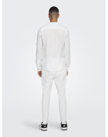 CAMISA M/L CUELLO MAO 22009883 ONSCAIDEN LIFE LS HALFPLACKT LINEN NOOS