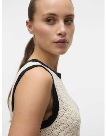 TOP SIN MANGAS CROCHET RIBETE 10321338 VMJACKIE SL SHORT O-NECK PULLOVER BOO