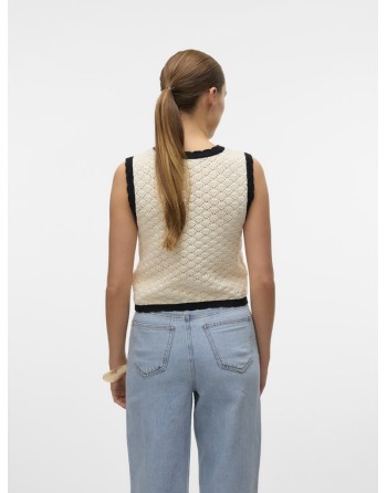 TOP SIN MANGAS CROCHET RIBETE 10321338 VMJACKIE SL SHORT O-NECK PULLOVER BOO