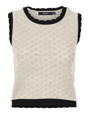 TOP SIN MANGAS CROCHET RIBETE 10321338 VMJACKIE SL SHORT O-NECK PULLOVER BOO