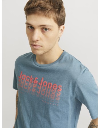 CAMISETA M/C JACK AND JONES LOGO DIFUMINADO 12269335 JJTEX TEE SS CREW NECK