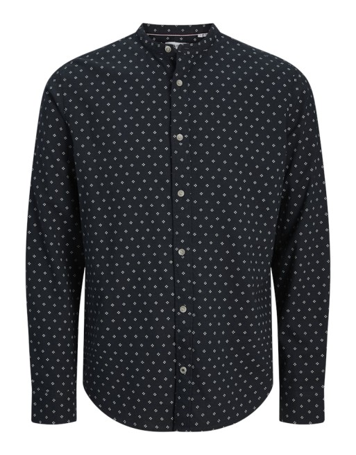 CAMISA M/L CUELLO MAO FLORECITAS 12270089 JJPIERRE SLUB AOP BAND SHIRT LS