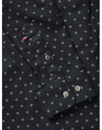 CAMISA M/L CUELLO MAO FLORECITAS 12270089 JJPIERRE SLUB AOP BAND SHIRT LS