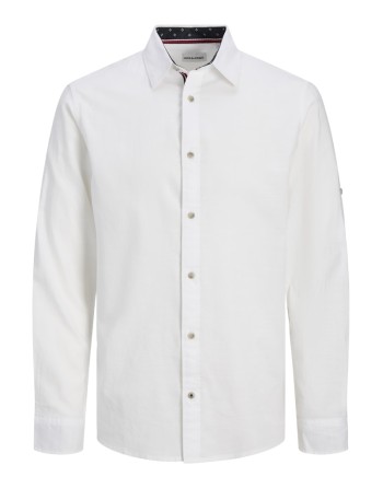 CAMISA M/L HILO CUELLO CON FLORECITAS 12270088 JJPIERRE SLUB DETAIL SHIRT LS