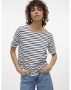CAMISETA M/C RAYAS CREMALLERA ESPALDA 10304716 VMABBY SS ZIP TOP JRS NOOS