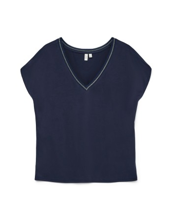 CAMISETA M/C CUELLO V BORDADO ORO 10325154 VMBATILA C/S V-NECK T-SHIRT JRS BTQ GA