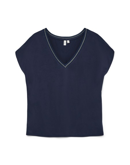 CAMISETA M/C CUELLO V BORDADO ORO 10325154 VMBATILA C/S V-NECK T-SHIRT JRS BTQ GA