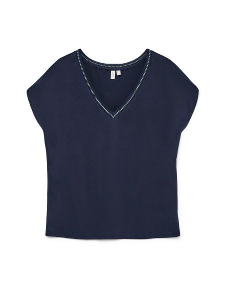 CAMISETA M/C CUELLO V BORDADO ORO 10325154 VMBATILA C/S V-NECK T-SHIRT JRS BTQ GA