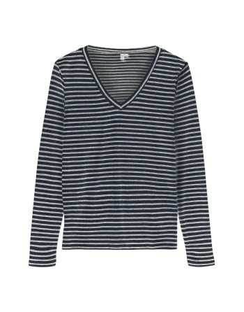 CAMISETA CUELLO V M/L LUREX 10323802 