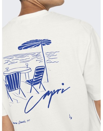 CAMISETA M/C CAPRI CLOU 22034452 ONSMILO SKETCH LIFE RLX COAST SS TEE