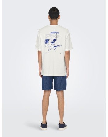 CAMISETA M/C CAPRI CLOU 22034452 ONSMILO SKETCH LIFE RLX COAST SS TEE