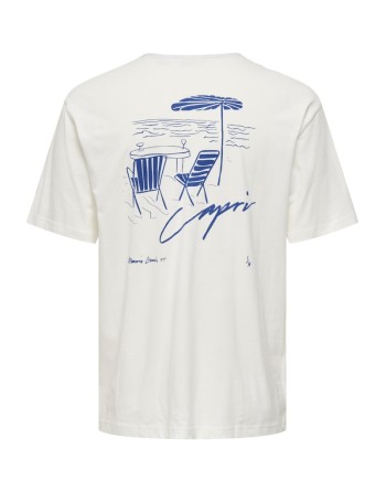 CAMISETA M/C CAPRI CLOU 22034452 ONSMILO SKETCH LIFE RLX COAST SS TEE