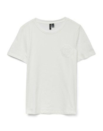 CAMISETA M/C DETALLE CÍRCULO CALADO 10327140 VMSAVANNAH FRANCIS SS TOP BOX JRS SPE GA
