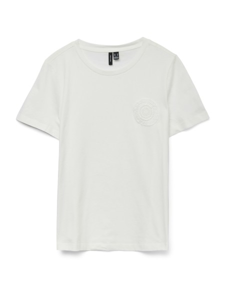 CAMISETA M/C DETALLE CÍRCULO CALADO 10327140 VMSAVANNAH FRANCIS SS TOP BOX JRS SPE GA
