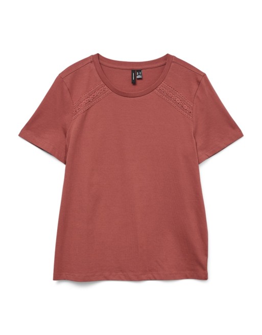 CAMISETA M/C DETALLE CÍRCULO CALADO 10327140 VMSAVANNAH FRANCIS SS TOP BOX JRS SPE GA