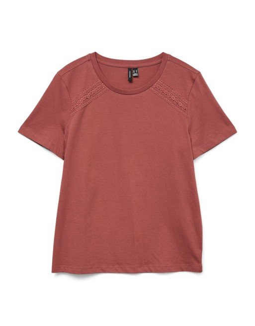 CAMISETA M/C DETALLE CÍRCULO CALADO 10327140 VMSAVANNAH FRANCIS SS TOP BOX JRS SPE GA