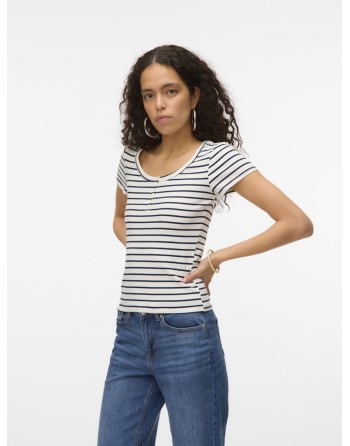 TOP M/C ENTALLADO RAYAS CUELLO REDONDO 10329545 VMSEA SS HENLEY TOP JRS