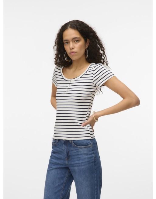 TOP M/C ENTALLADO RAYAS CUELLO REDONDO 10329545 VMSEA SS HENLEY TOP JRS