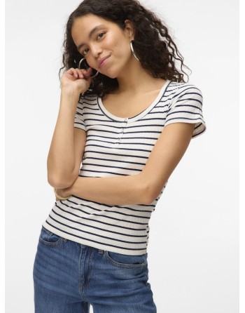TOP M/C ENTALLADO RAYAS CUELLO REDONDO 10329545 VMSEA SS HENLEY TOP JRS