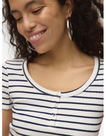 TOP M/C ENTALLADO RAYAS CUELLO REDONDO 10329545 VMSEA SS HENLEY TOP JRS