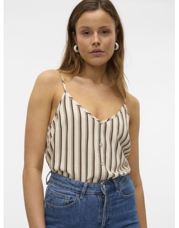 BLUSA BOTONES RAYAS TIRANTE FINO 10303690 VMMYMILO SINGLET TOP WVN GA