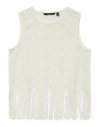 TOP FINO CALADO FLECOS 10327102 VMVIKKI SL O-NECK SHORT FRING TOP JRS GA