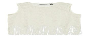 TOP FINO CALADO FLECOS 10327102 VMVIKKI SL O-NECK SHORT FRING TOP JRS GA
