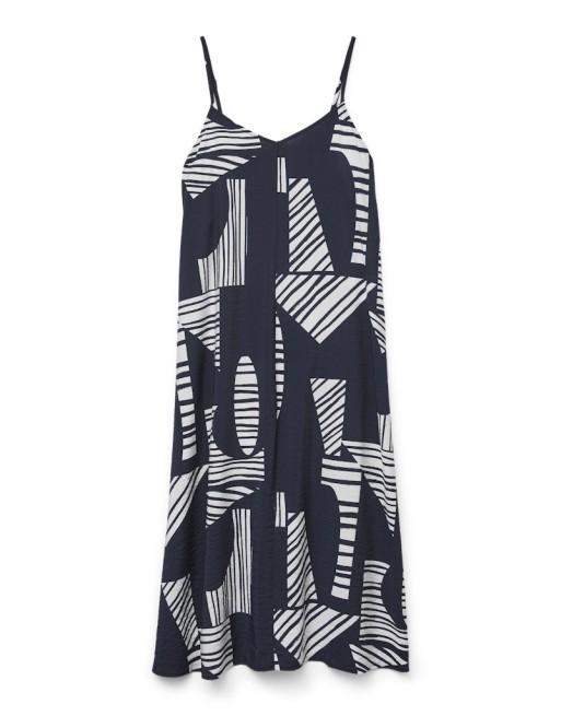 VESTIDO MIDI TIRANTES ANIMAL PRINT 10303398 VMJOSIE CALF SINGLET DRESS WVN GA