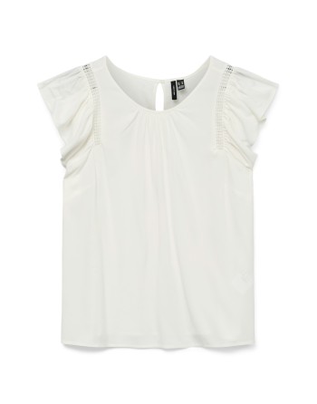 BLUSA MANGA C/VOLANTE 10325248 VMBELLA SS LACE TOP WVN NOOS