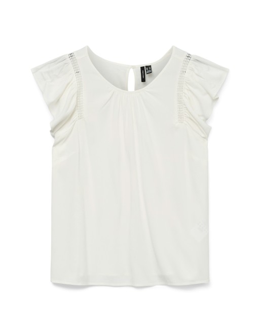 BLUSA MANGA C/VOLANTE 10325248 VMBELLA SS LACE TOP WVN NOOS
