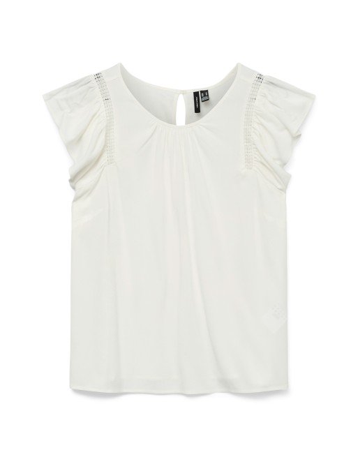 BLUSA MANGA C/VOLANTE 10325248 VMBELLA SS LACE TOP WVN NOOS