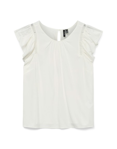 BLUSA MANGA C/VOLANTE 10325248 VMBELLA SS LACE TOP WVN NOOS