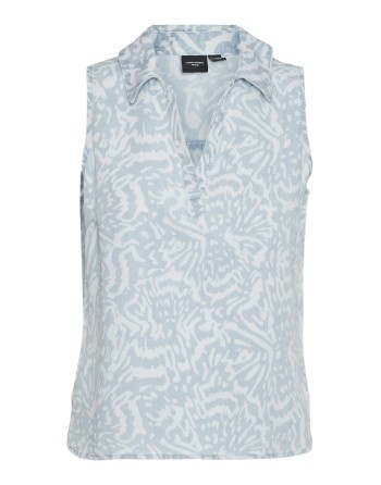 BLUSA CUELLO CAMISERO ESTAMPADO MOTEADO 10283751 VMHARPER SL COLLAR SHORT TOP GA