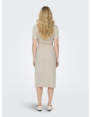 VESTIDO LINO C/BOLSILLOS  MEDI 15347210 ONLSIESTA SS LIN BL SHIRT DRESS PNT NOOS