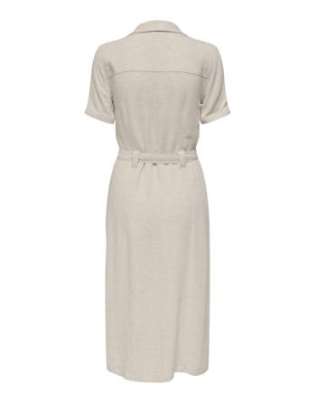 VESTIDO LINO C/BOLSILLOS  MEDI 15347210 ONLSIESTA SS LIN BL SHIRT DRESS PNT NOOS
