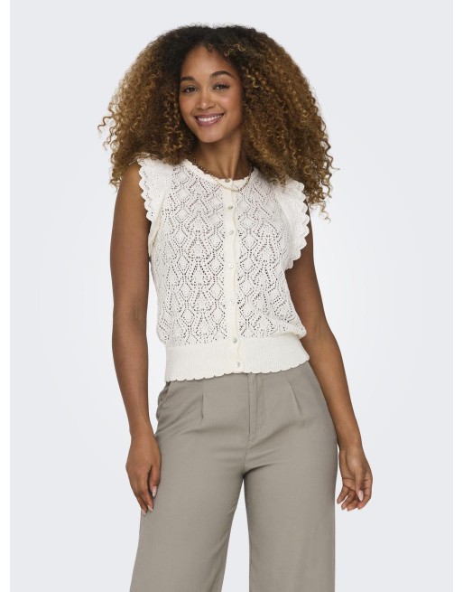 CHAQUETITA PUNTO CALADA 15314542 ONLNETTIE SL MIX U-NECK CARDIGAN KNT