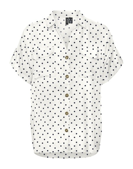 CAMISA BUMPY M/C BOTONES LUNARES 10331923 VMBUMPY SS SHIRT AOP WVN NOOS