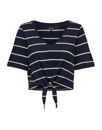 CAMISETA CON NUDO ABAJO 15348018 ONLSUMMER S/S V-NECK KNOT TOP JRS