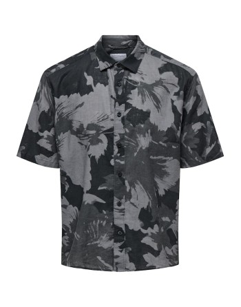 CAMISA M/C RELAXED ESTAMPADA 22032123 ONSCAIDEN LIFE SSRLX AOP LINEN BLEND SHI