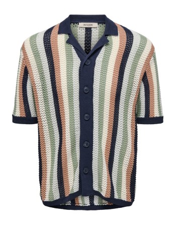CAMISA M/C PUNTO RAYAS 22033566 ONSKASPER REG 5 SS RESORT SHIRT KNIT