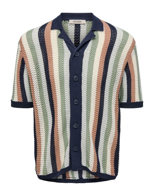 CAMISA M/C PUNTO RAYAS 22033566 ONSKASPER REG 5 SS RESORT SHIRT KNIT