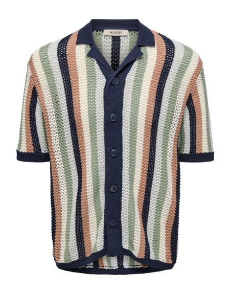 CAMISA M/C PUNTO RAYAS 22033566 ONSKASPER REG 5 SS RESORT SHIRT KNIT