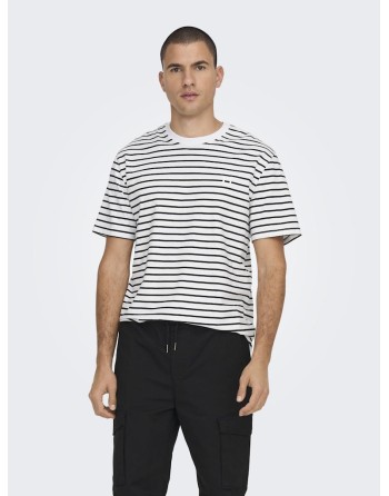CAMISETA M/C RAYAS 22024741 ONSHENRY REG STRIPE SS TEE NOOS